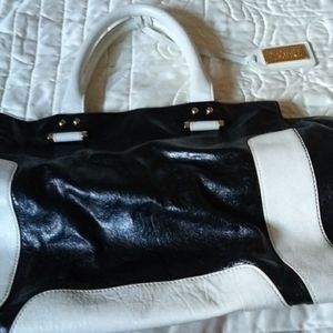 Badgley Mischka  Black and White Handled Purse make offer